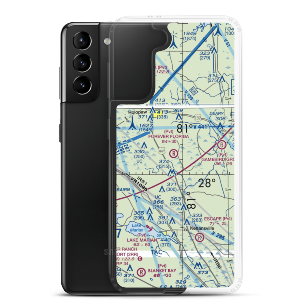 Forever Florida Airport (31FL) VFR Sectional Samsung Case Samsung Galaxy S21 Plus model shown