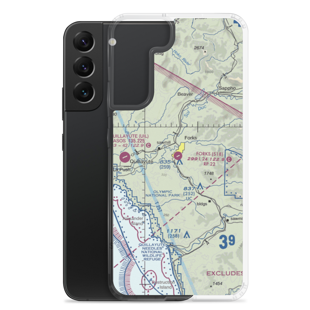 Forks Airport (S18) VFR Sectional Samsung Case Samsung Galaxy S22 Plus model shown
