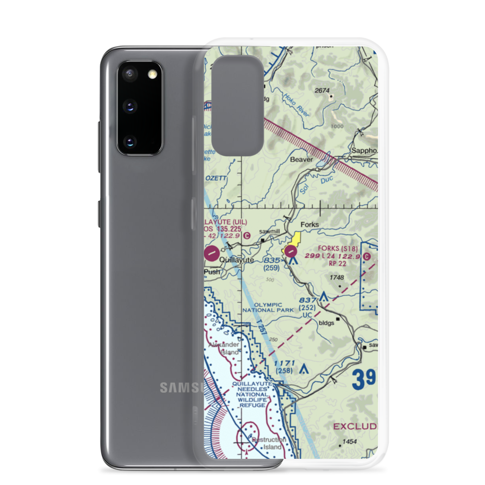 Forks Airport (S18) VFR Sectional Samsung Case Samsung Galaxy S20 model shown
