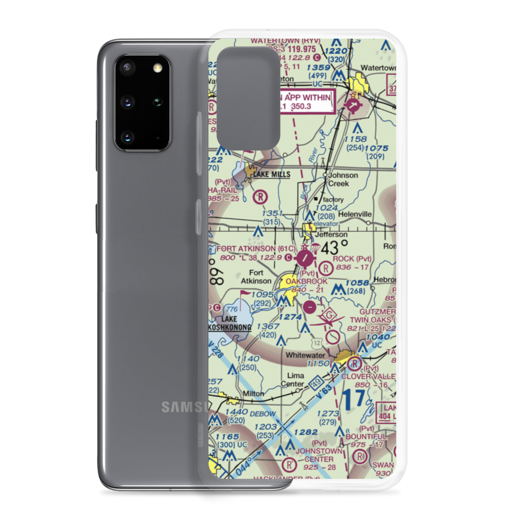 Fort Atkinson Municipal Airport (61C) VFR Sectional Samsung Case Samsung Galaxy S20 Plus model shown