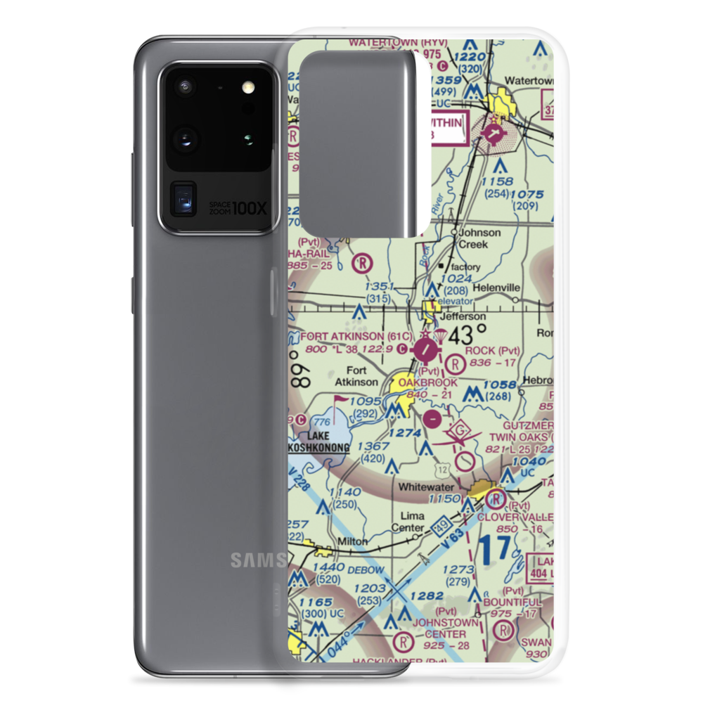 Fort Atkinson Municipal Airport (61C) VFR Sectional Samsung Case Samsung Galaxy S20 Ultra model shown