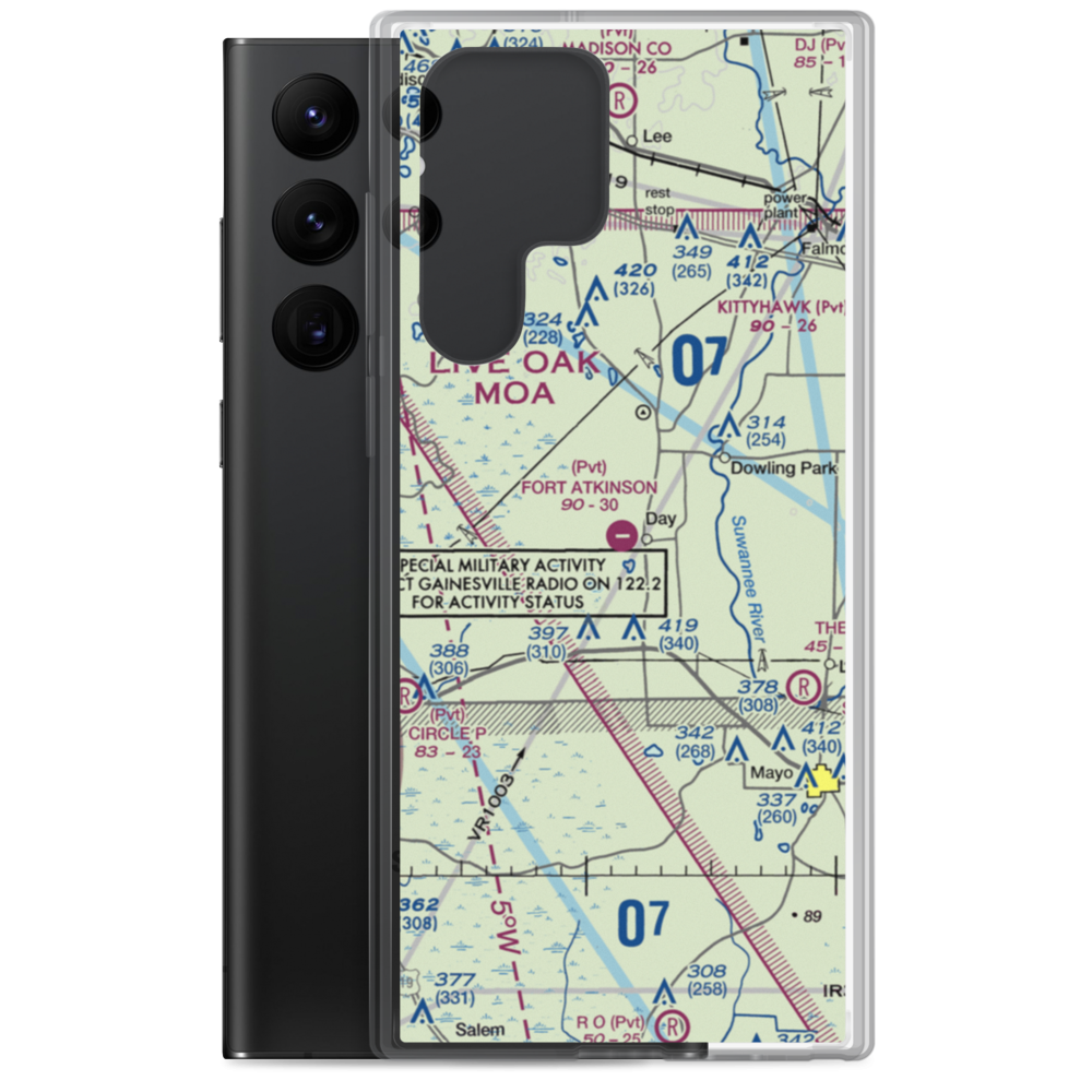Fort Atkinson Plantation Airpark (9FD7) VFR Sectional Samsung Case Samsung Galaxy S22 Ultra model shown