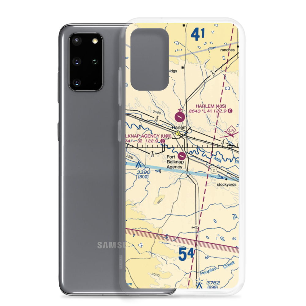 Fort Belknap Agency Airport (U09) VFR Sectional Samsung Case Samsung Galaxy S20 Plus model shown