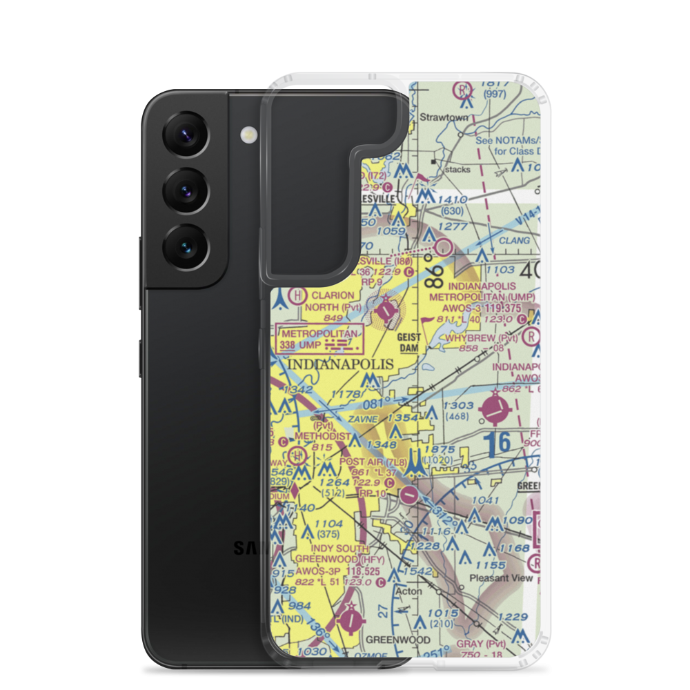 Fort Benjamin Harrison Helipad Heliport (91I) VFR Sectional Samsung Case Samsung Galaxy S22 model shown