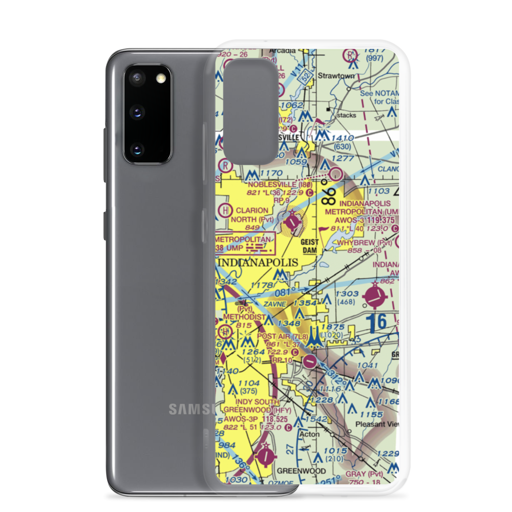 Fort Benjamin Harrison Helipad Heliport (91I) VFR Sectional Samsung Case Samsung Galaxy S20 model shown