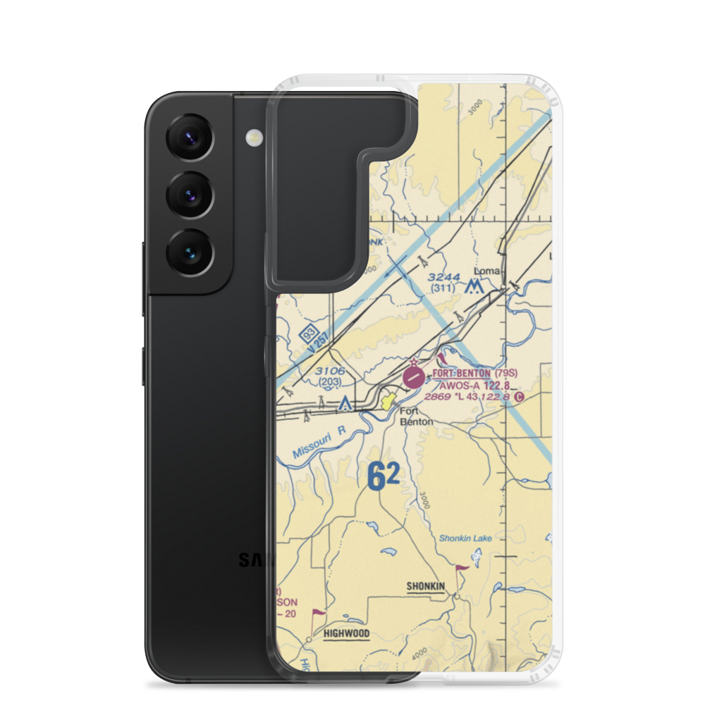 Fort Benton Airport (79S) VFR Sectional Samsung Case Samsung Galaxy S22 model shown