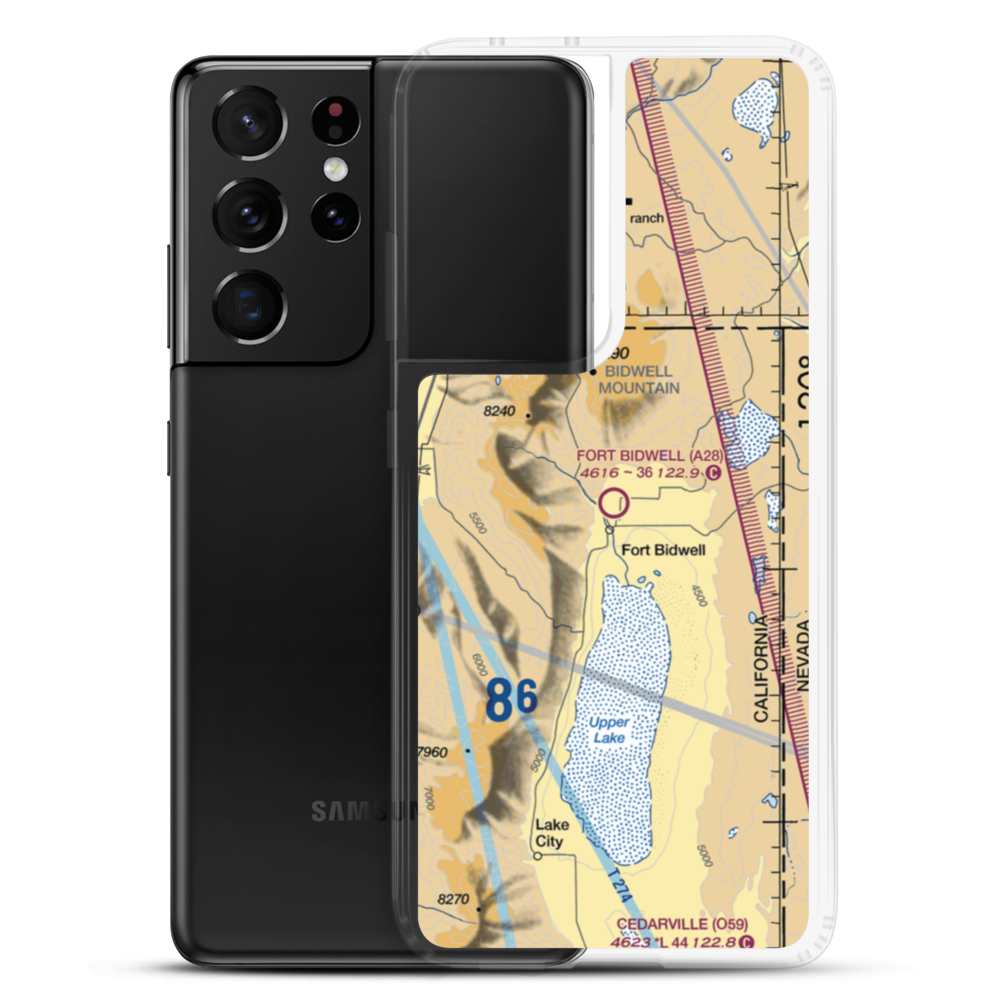 Fort Bidwell Airport (A28) VFR Sectional Samsung Case Samsung Galaxy S21 Ultra model shown