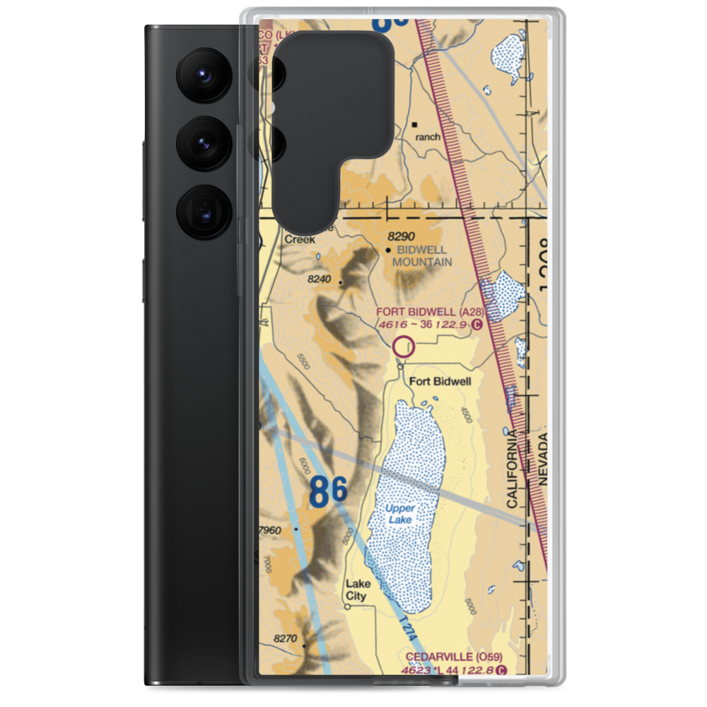 Fort Bidwell Airport (A28) VFR Sectional Samsung Case Samsung Galaxy S22 Ultra model shown