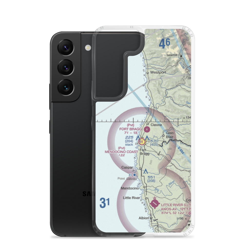 Fort Bragg Airport (82CL) VFR Sectional Samsung Case Samsung Galaxy S22 model shown