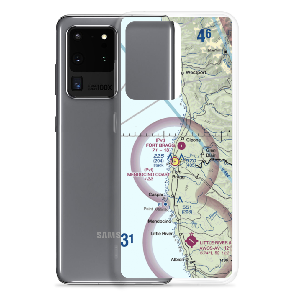 Fort Bragg Airport (FOB) VFR Sectional Samsung Case Samsung Galaxy S20 Ultra model shown
