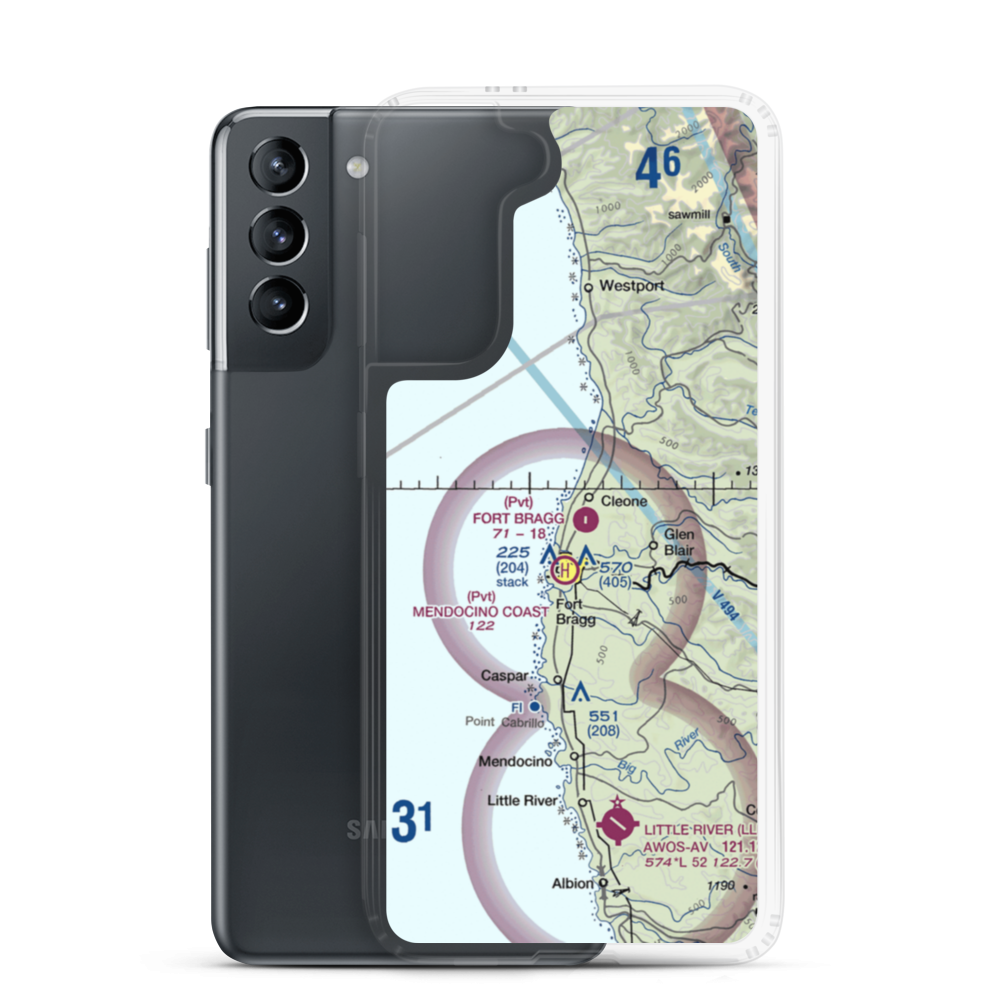 Fort Bragg Airport (FOB) VFR Sectional Samsung Case Samsung Galaxy S21 model shown