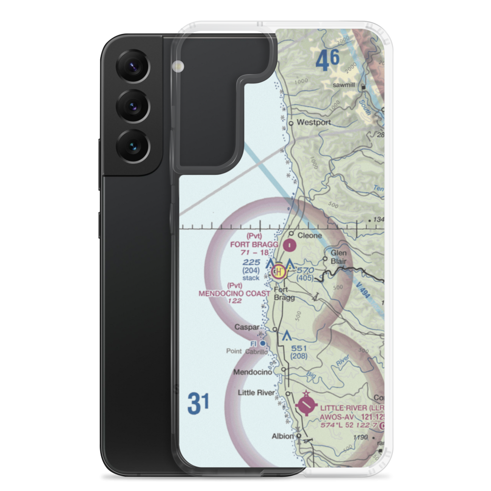 Fort Bragg Airport (FOB) VFR Sectional Samsung Case Samsung Galaxy S22 Plus model shown