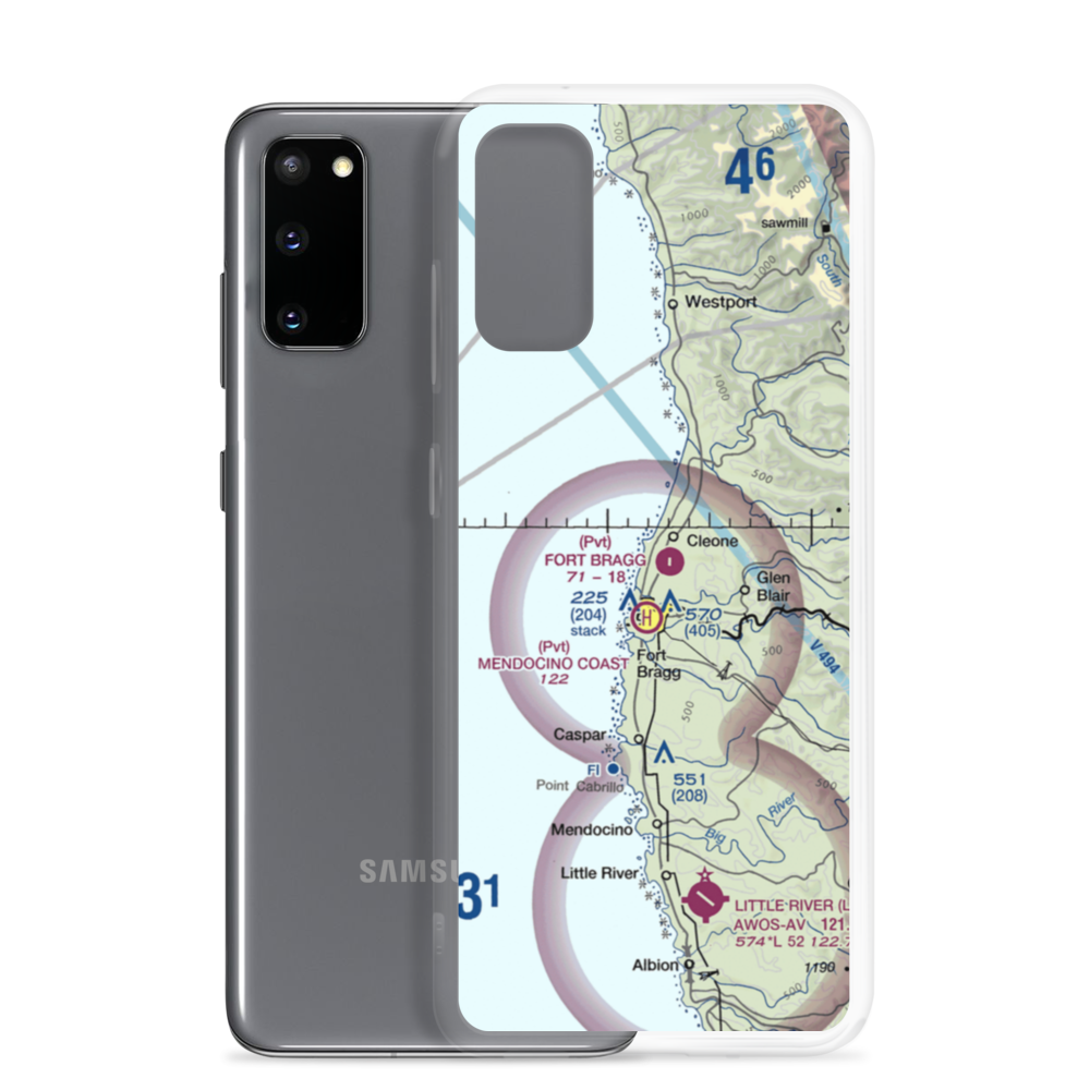 Fort Bragg Airport (FOB) VFR Sectional Samsung Case Samsung Galaxy S20 model shown