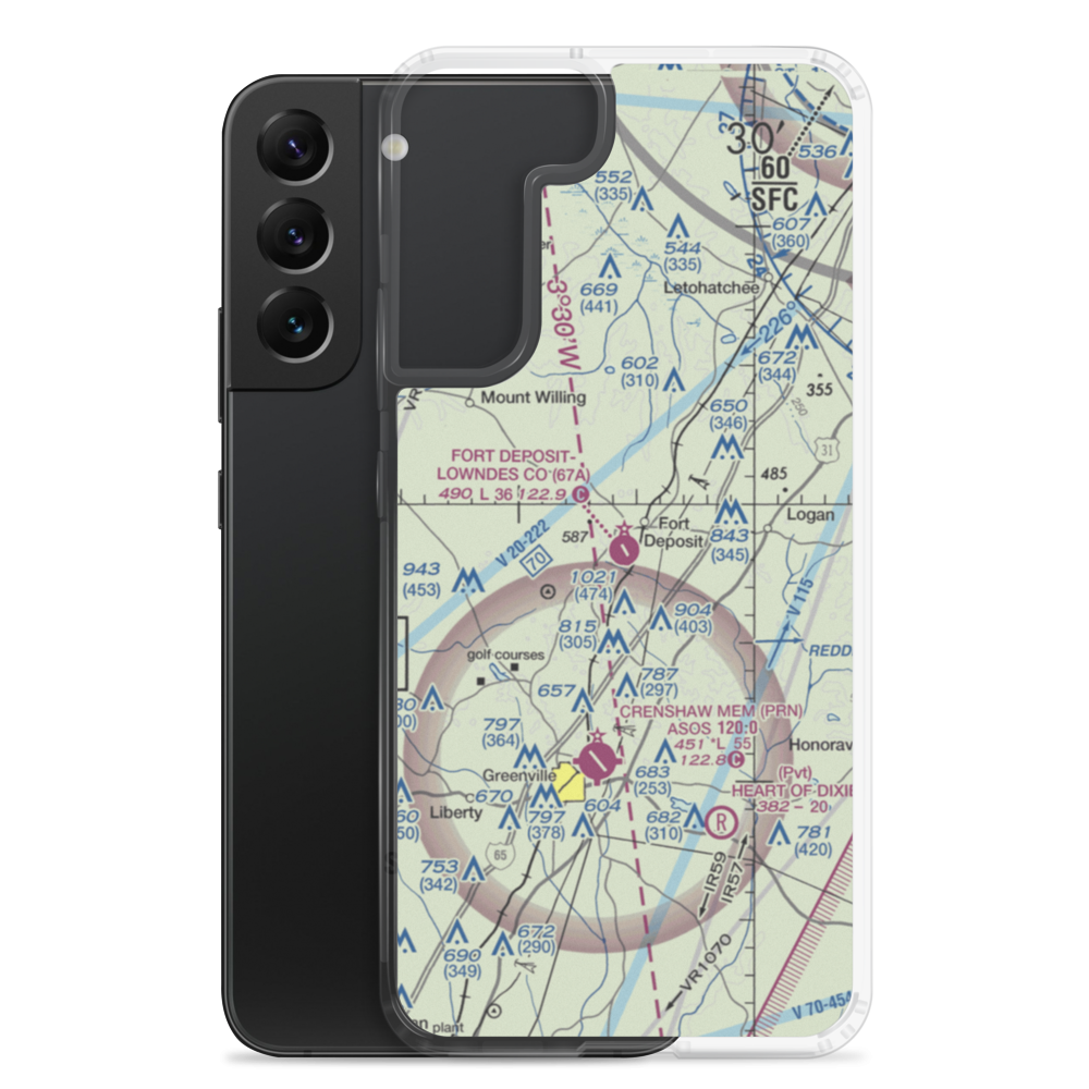 Fort Deposit Lowndes County Airport (67A) VFR Sectional Samsung Case Samsung Galaxy S22 Plus model shown