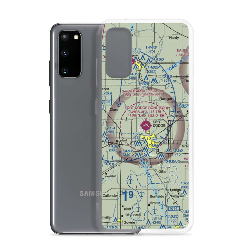 Fort Dodge Regional Airport (FOD) VFR Sectional Samsung Case Samsung Galaxy S20 model shown