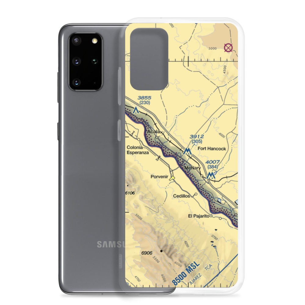 Fort Hancock Heliport (4E9) VFR Sectional Samsung Case Samsung Galaxy S20 Plus model shown