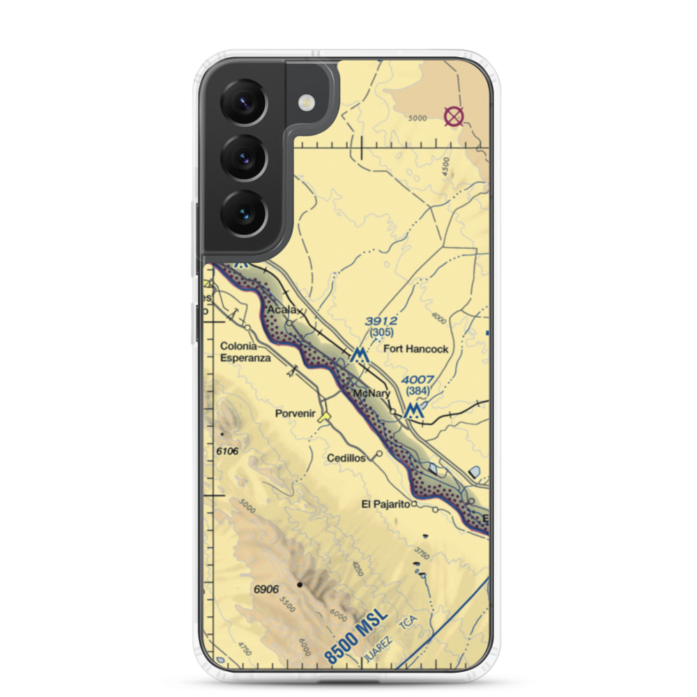 Fort Hancock Heliport (4E9) VFR Sectional Samsung Case Samsung Galaxy S22 Plus model shown