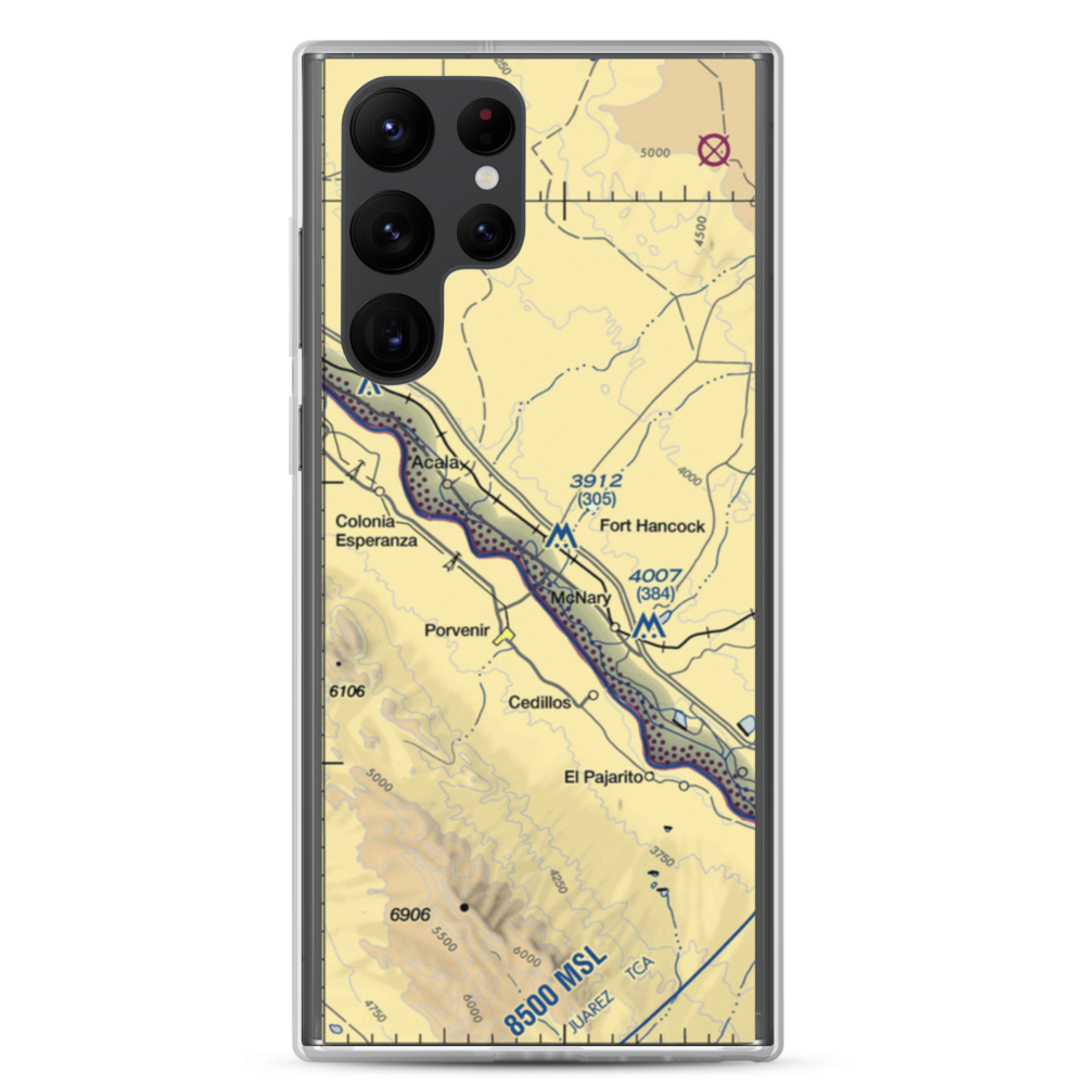 Fort Hancock Heliport (4E9) VFR Sectional Samsung Case Samsung Galaxy S22 Ultra model shown