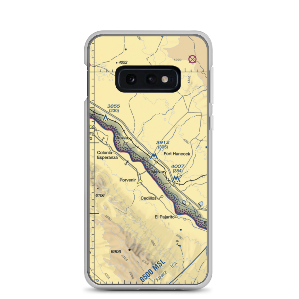 Fort Hancock Heliport (4E9) VFR Sectional Samsung Case Samsung Galaxy S10e model shown