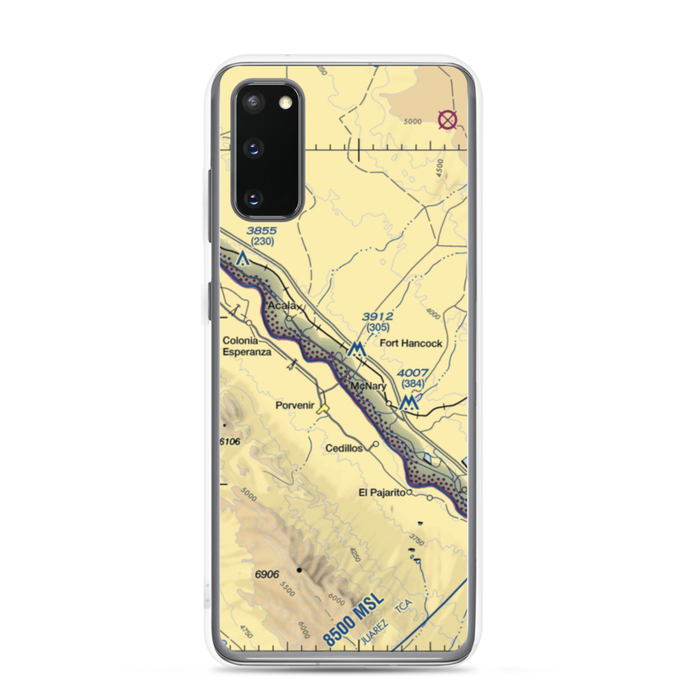 Fort Hancock Heliport (4E9) VFR Sectional Samsung Case Samsung Galaxy S20 model shown