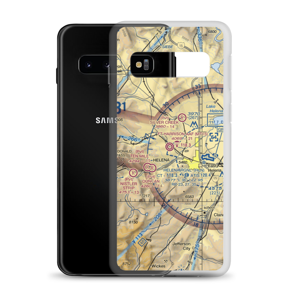 Fort Harrison Army Airfield (MT15) VFR Sectional Samsung Case Samsung Galaxy S10 model shown
