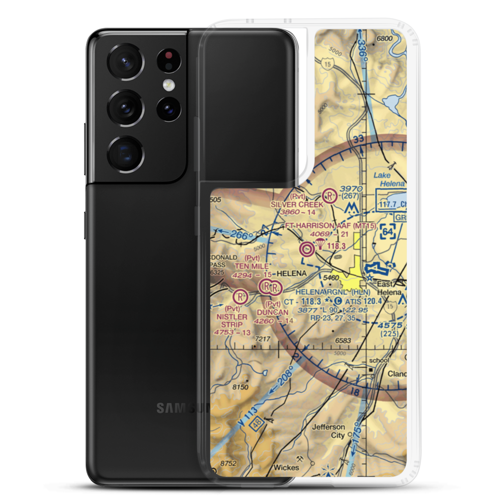 Fort Harrison Army Airfield (MT15) VFR Sectional Samsung Case Samsung Galaxy S21 Ultra model shown