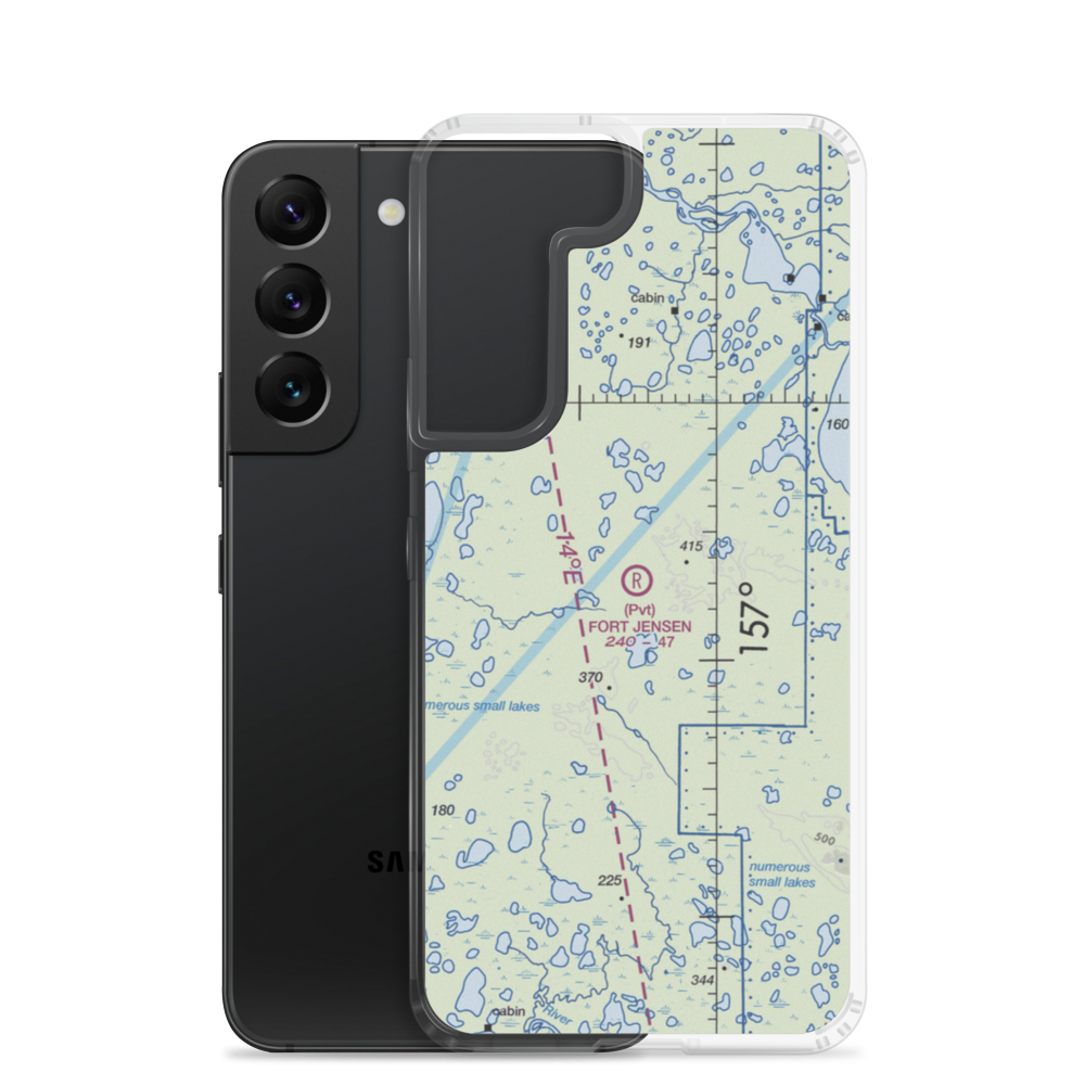 Fort Jensen Airport (AK60) VFR Sectional Samsung Case Samsung Galaxy S22 model shown