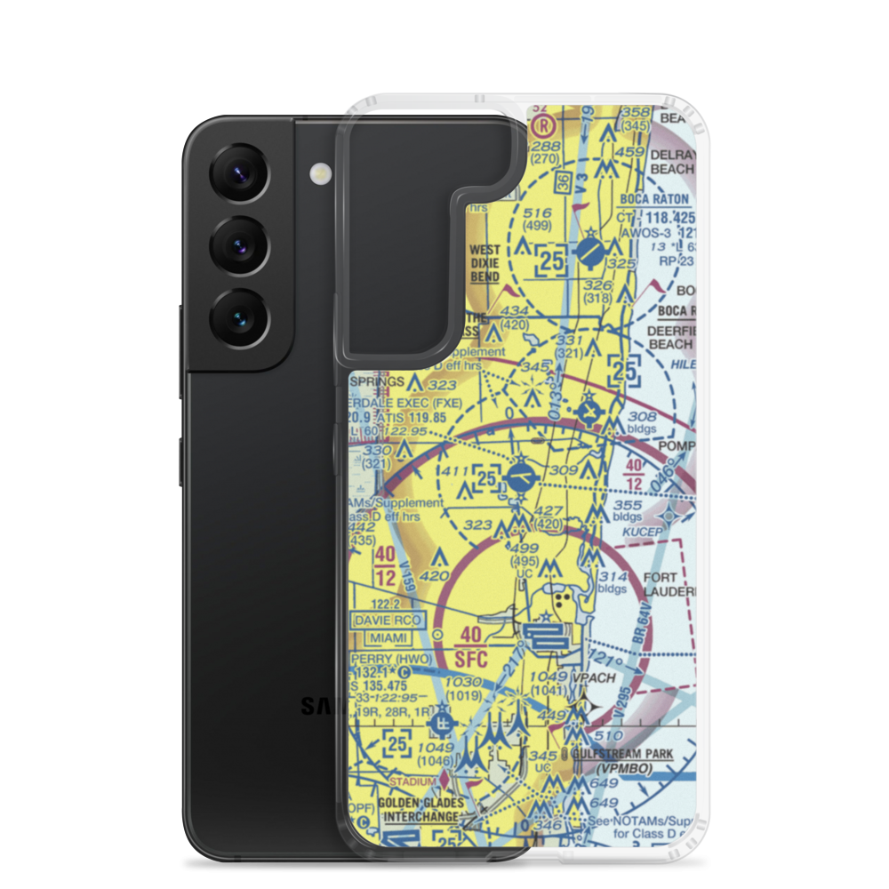Fort Lauderdale Executive Airport (FXE) VFR Sectional Samsung Case Samsung Galaxy S22 model shown