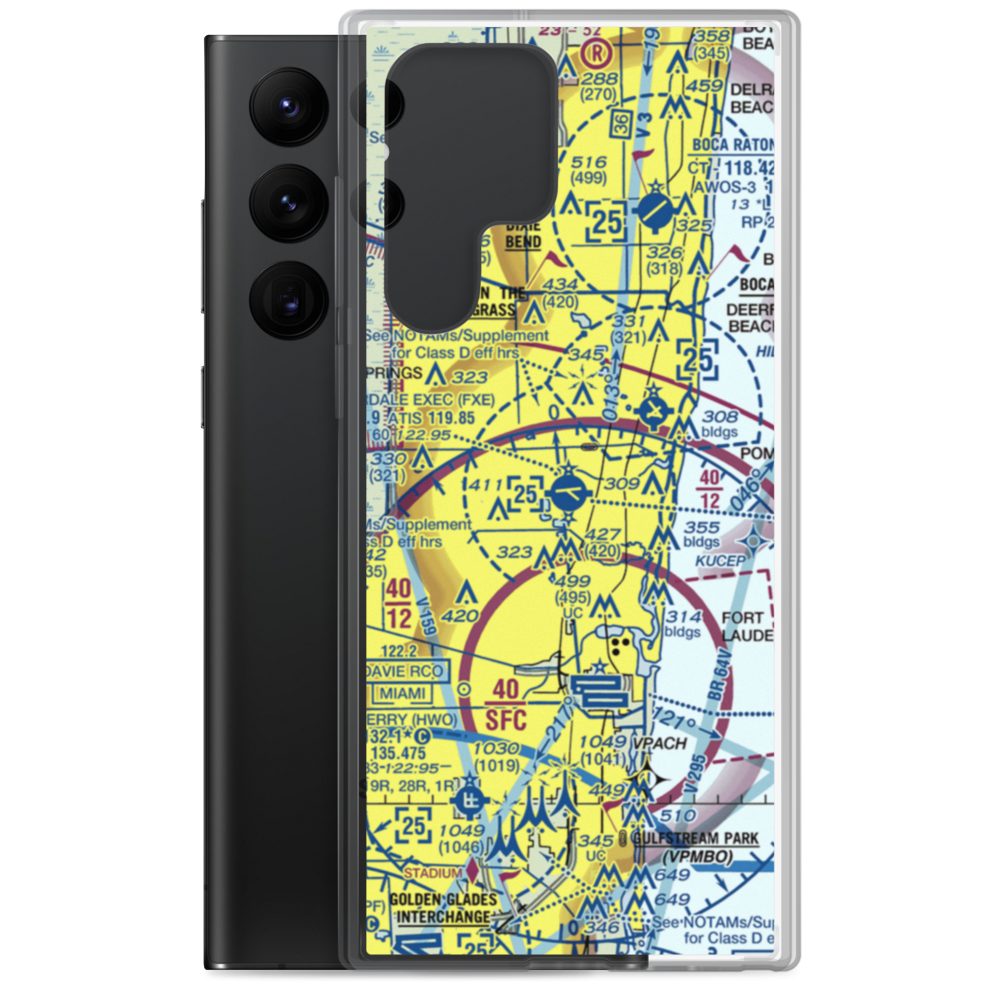 Fort Lauderdale Executive Airport (FXE) VFR Sectional Samsung Case Samsung Galaxy S22 Ultra model shown