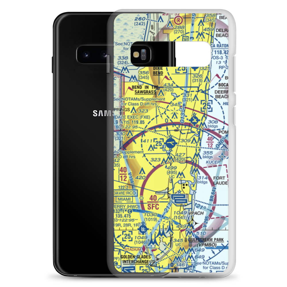 Fort Lauderdale Executive Airport (FXE) VFR Sectional Samsung Case Samsung Galaxy S10+ model shown