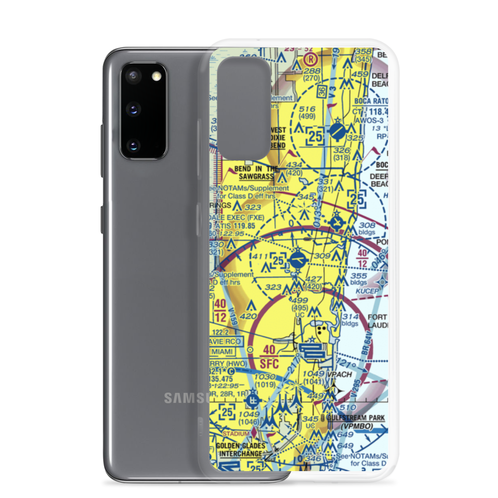 Fort Lauderdale Executive Airport (FXE) VFR Sectional Samsung Case Samsung Galaxy S20 model shown