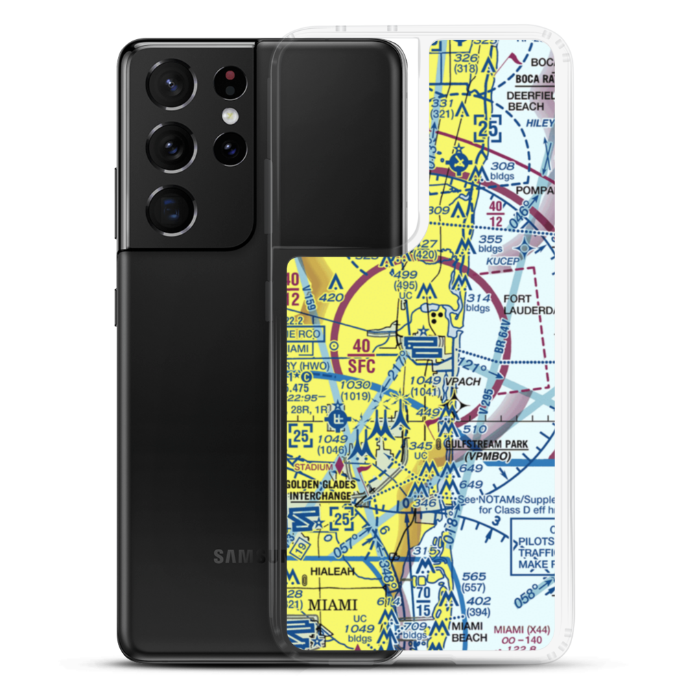 Fort Lauderdale Hollywood International Airport (FLL) VFR Sectional Samsung Case Samsung Galaxy S21 Ultra model shown