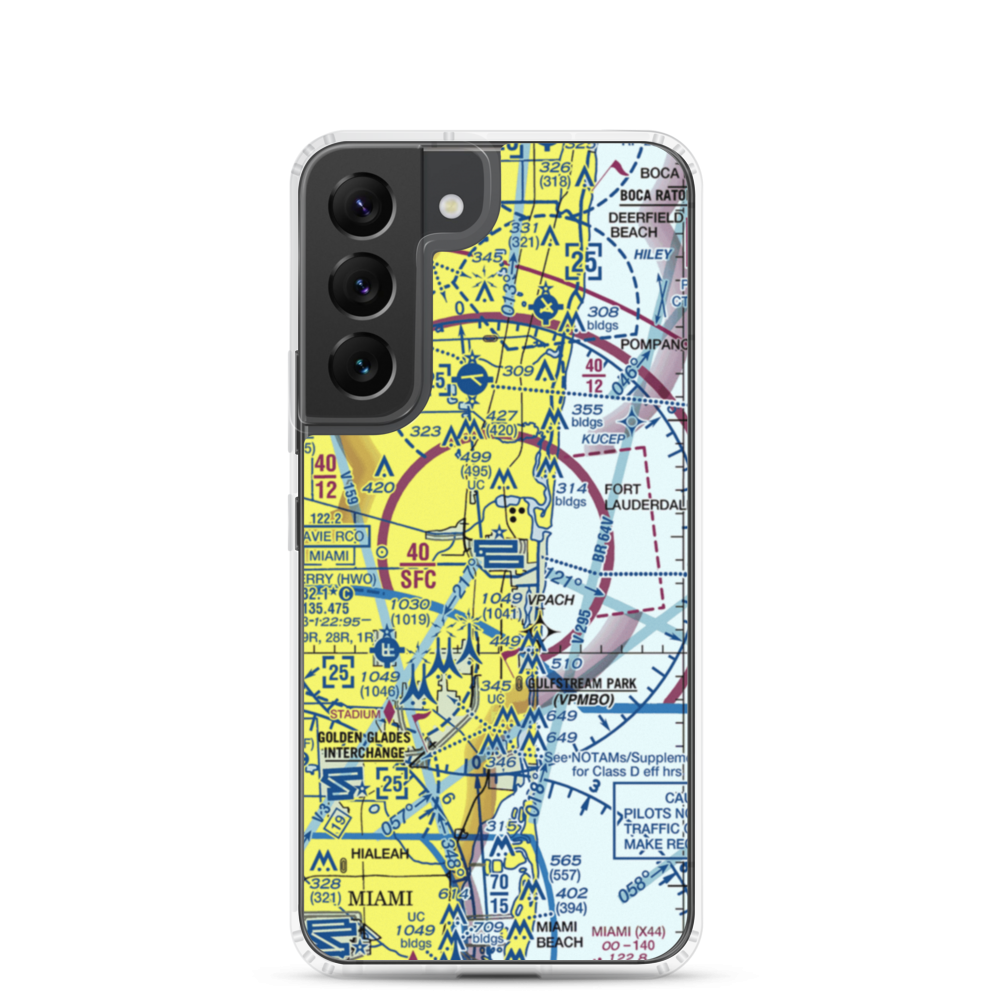 Fort Lauderdale Hollywood International Airport (FLL) VFR Sectional Samsung Case Samsung Galaxy S22 model shown