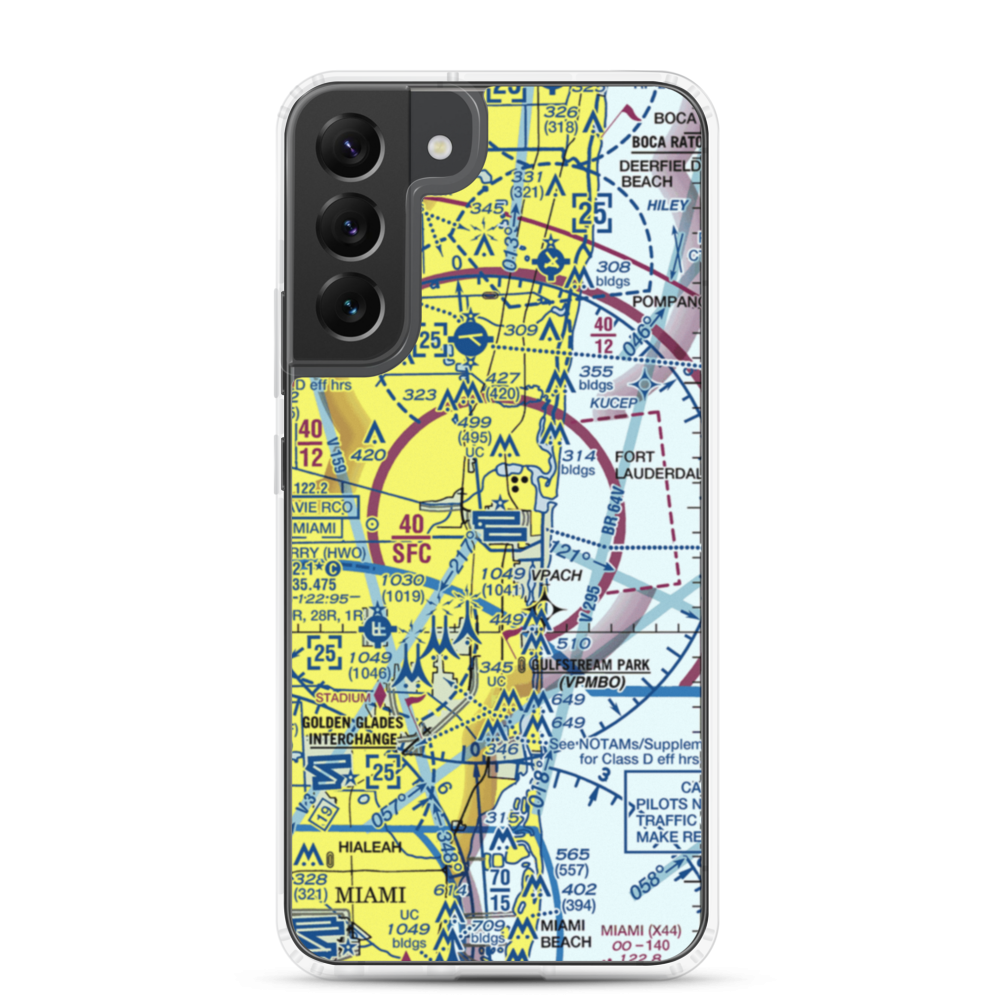 Fort Lauderdale Hollywood International Airport (FLL) VFR Sectional Samsung Case Samsung Galaxy S22 Plus model shown