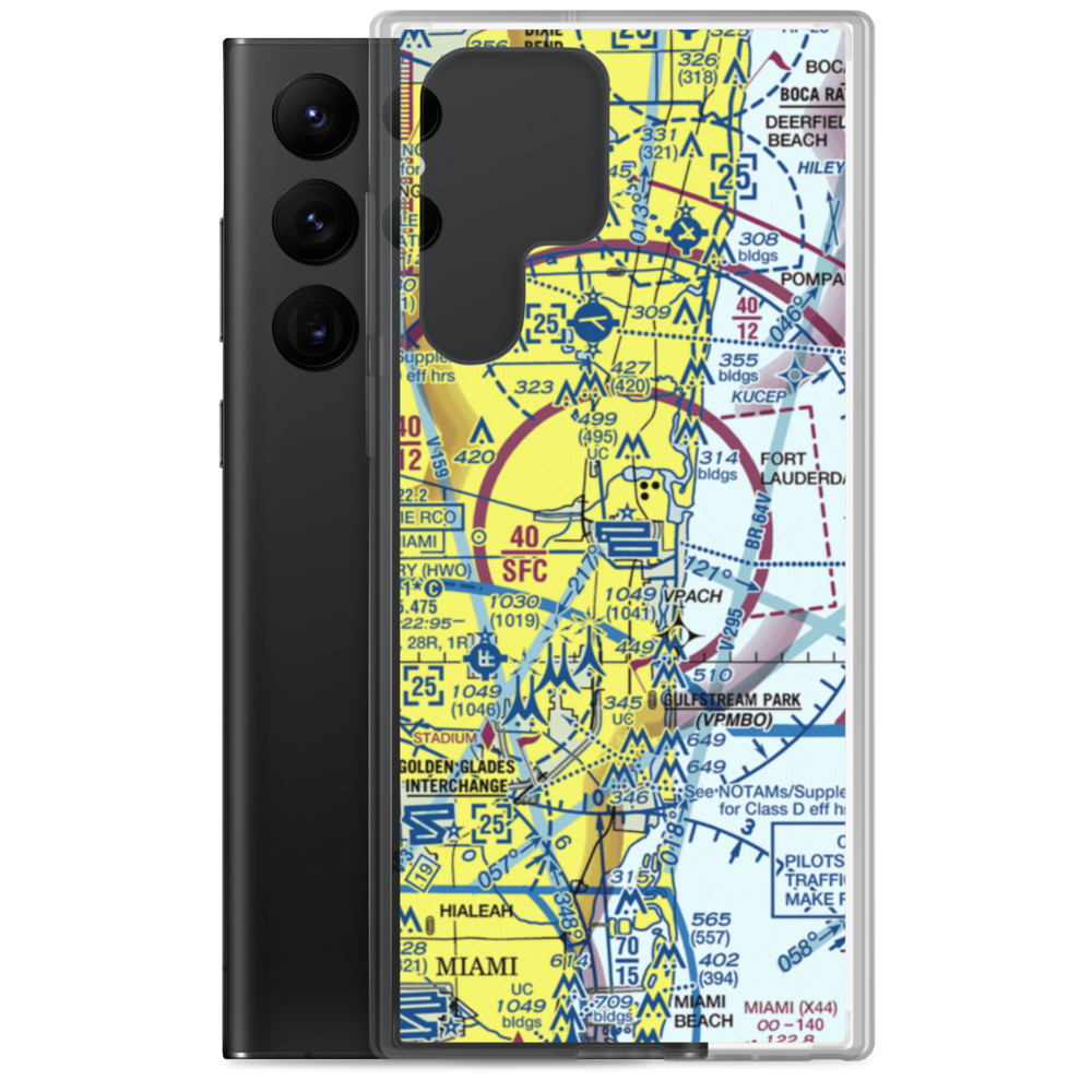 Fort Lauderdale Hollywood International Airport (FLL) VFR Sectional Samsung Case Samsung Galaxy S22 Ultra model shown