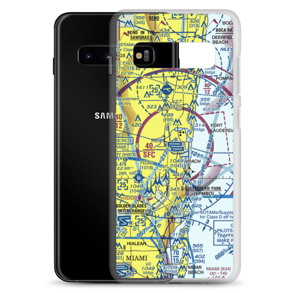 Fort Lauderdale Hollywood International Airport (FLL) VFR Sectional Samsung Case Samsung Galaxy S10+ model shown
