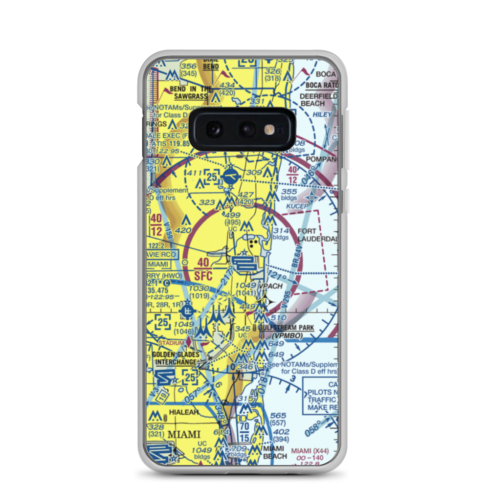 Fort Lauderdale Hollywood International Airport (FLL) VFR Sectional Samsung Case Samsung Galaxy S10e model shown