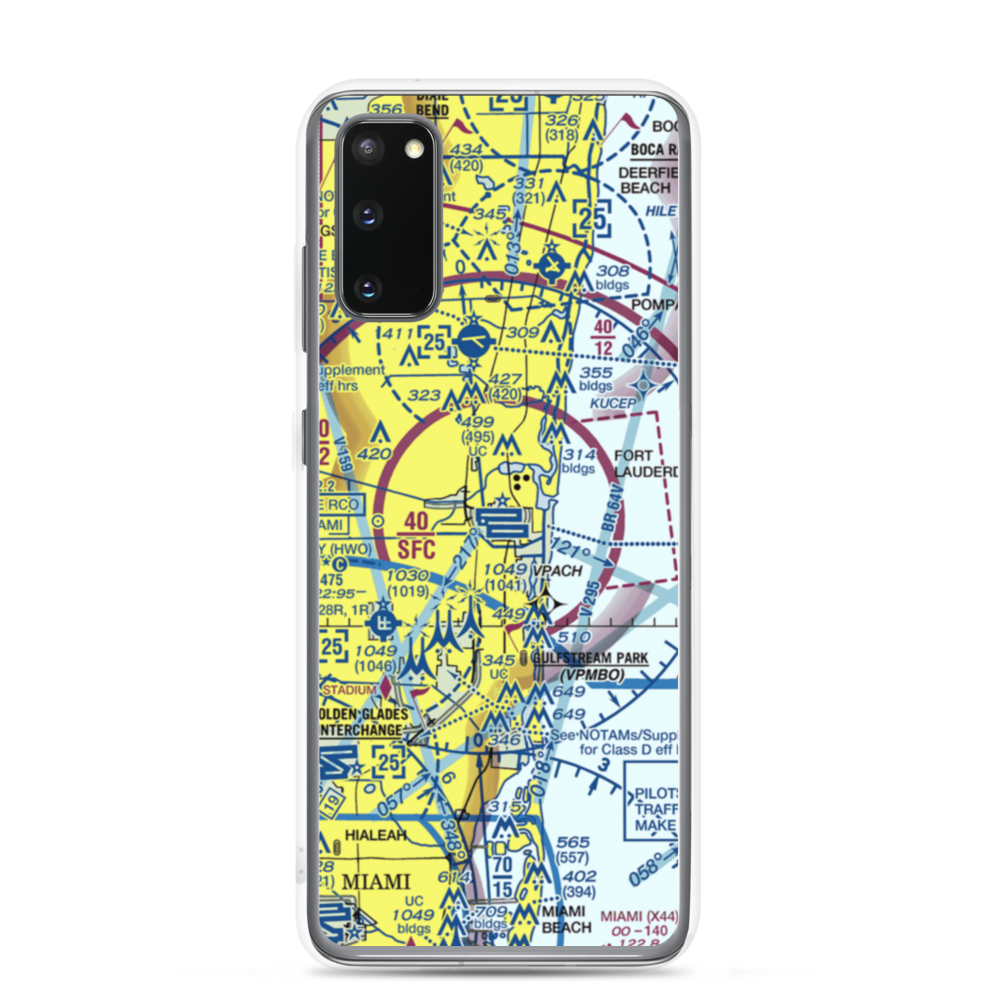 Fort Lauderdale Hollywood International Airport (FLL) VFR Sectional Samsung Case Samsung Galaxy S20 model shown