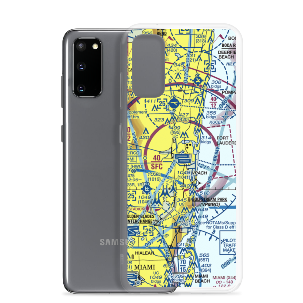 Fort Lauderdale Hollywood International Airport (FLL) VFR Sectional Samsung Case Samsung Galaxy S20 model shown