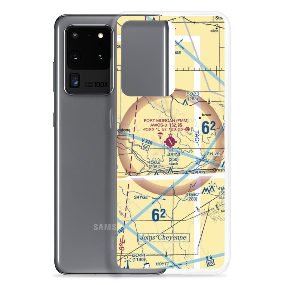 Fort Morgan Municipal Airport (FMM) VFR Sectional Samsung Case Samsung Galaxy S20 Ultra model shown