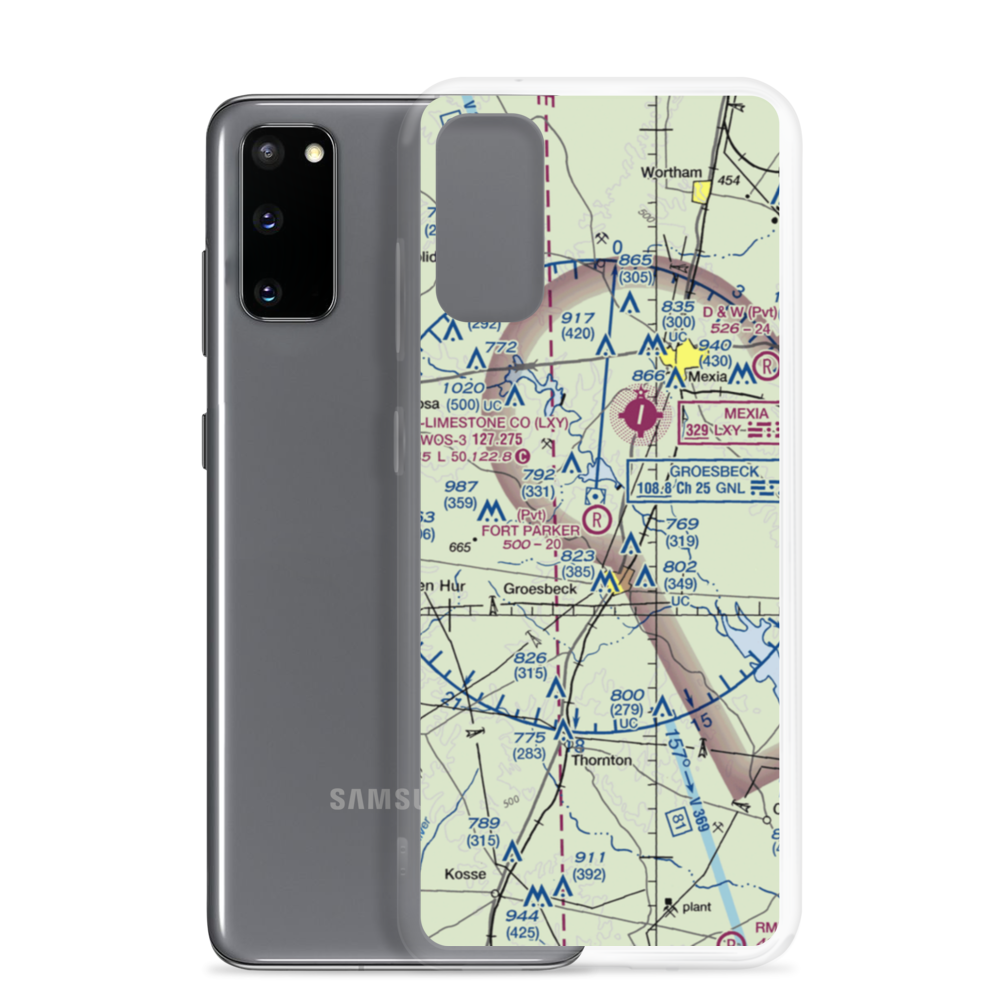Fort Parker Flying Field (01TS) VFR Sectional Samsung Case Samsung Galaxy S20 model shown