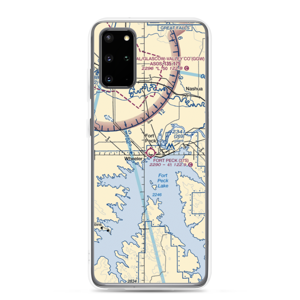 Fort Peck Airport (37S) VFR Sectional Samsung Case Samsung Galaxy S20 Plus model shown