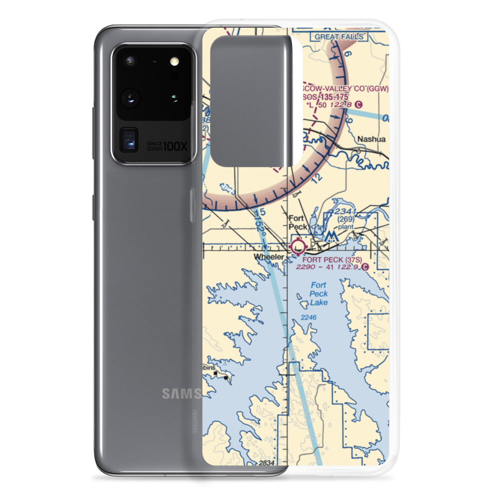 Fort Peck Airport (37S) VFR Sectional Samsung Case Samsung Galaxy S20 Ultra model shown