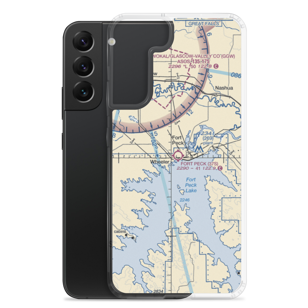 Fort Peck Airport (37S) VFR Sectional Samsung Case Samsung Galaxy S22 Plus model shown