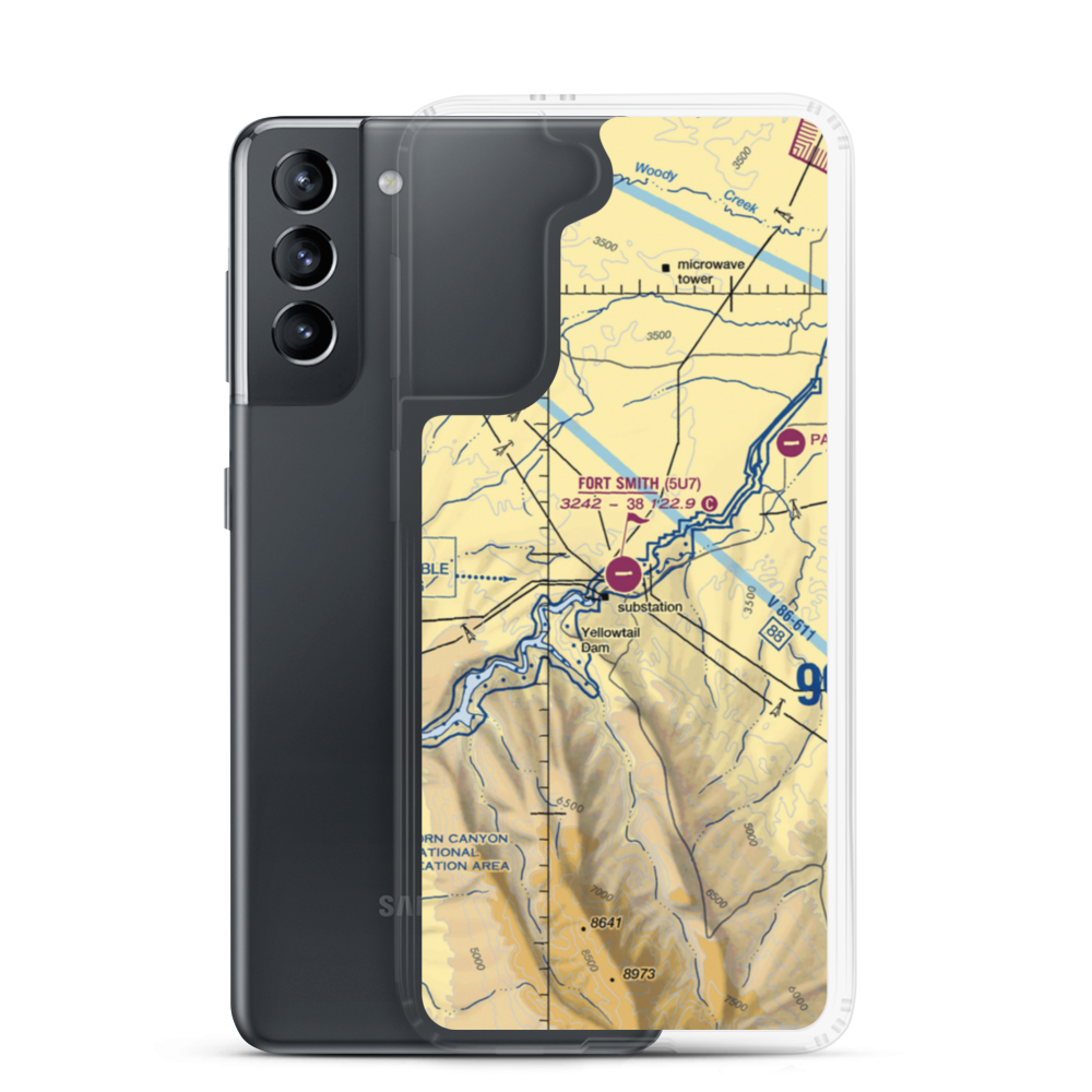 Fort Smith Landing Strip (5U7) VFR Sectional Samsung Case Samsung Galaxy S21 model shown