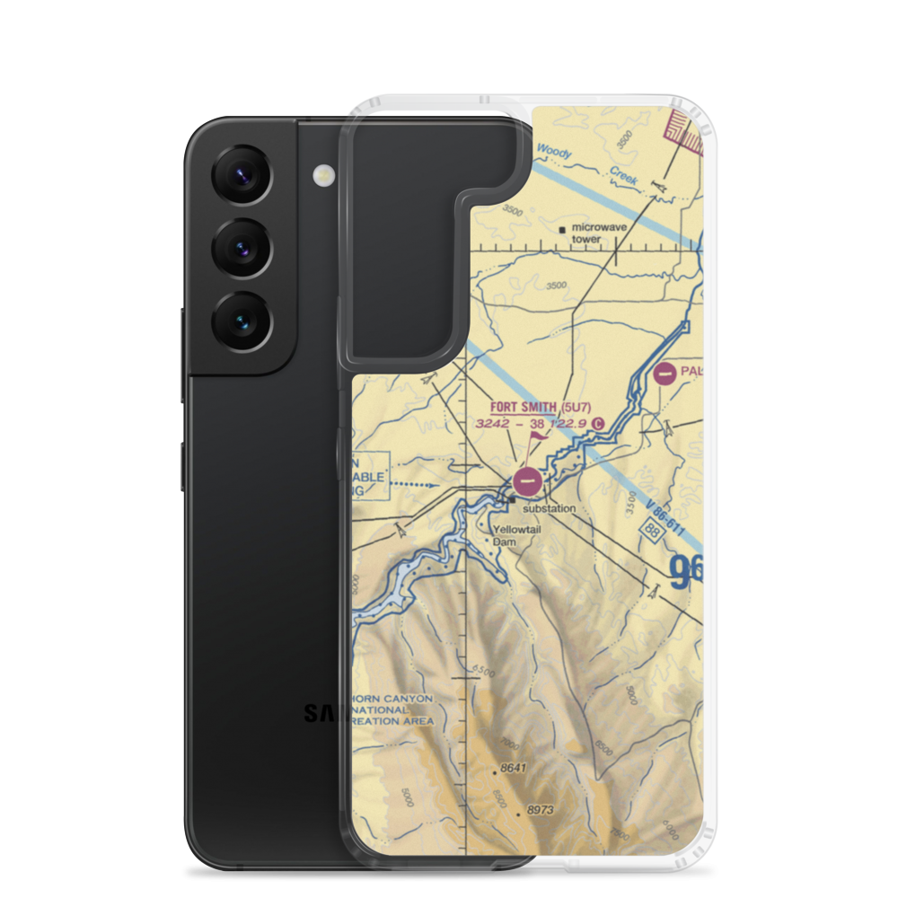 Fort Smith Landing Strip (5U7) VFR Sectional Samsung Case Samsung Galaxy S22 model shown