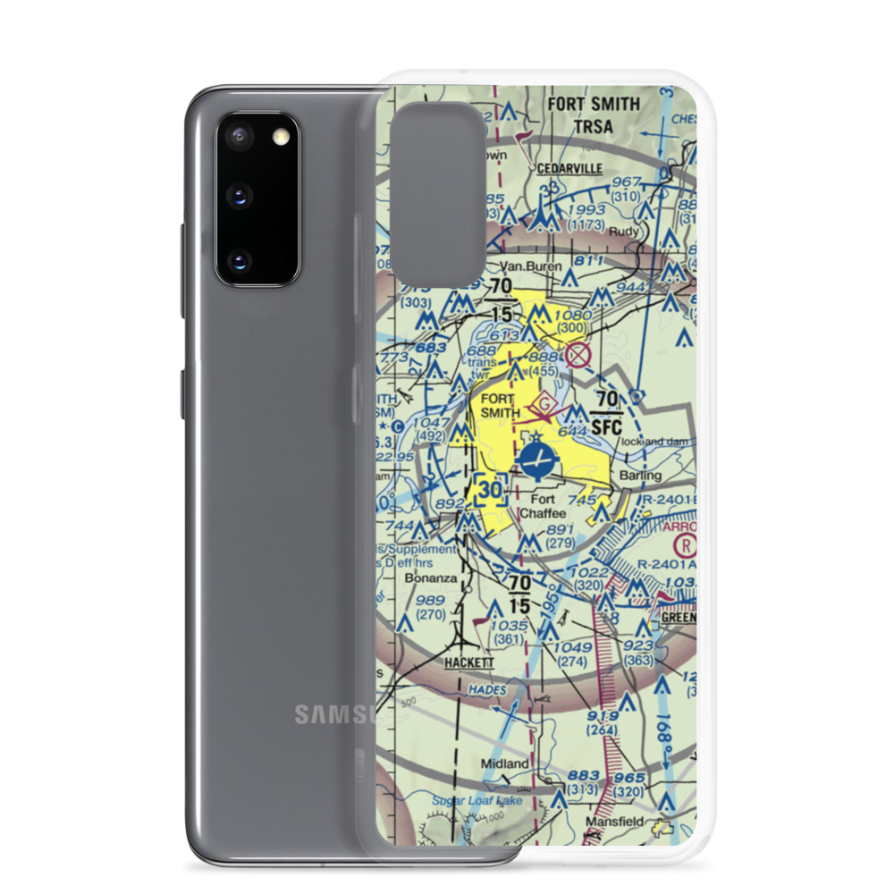 Fort Smith Regional Airport (FSM) VFR Sectional Samsung Case Samsung Galaxy S20 model shown
