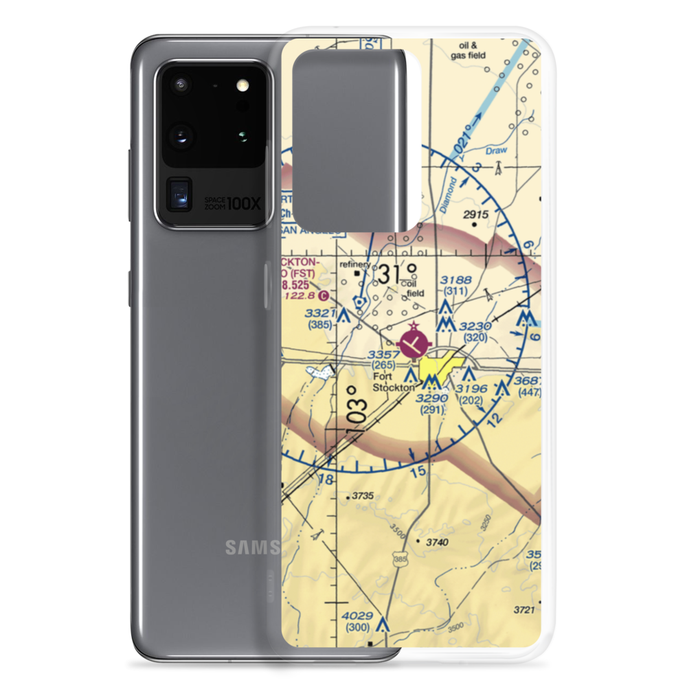 Fort Stockton Pecos County Airport (FST) VFR Sectional Samsung Case Samsung Galaxy S20 Ultra model shown