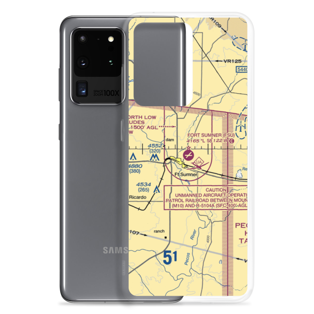 Fort Sumner Municipal Airport (FSU) VFR Sectional Samsung Case Samsung Galaxy S20 Ultra model shown