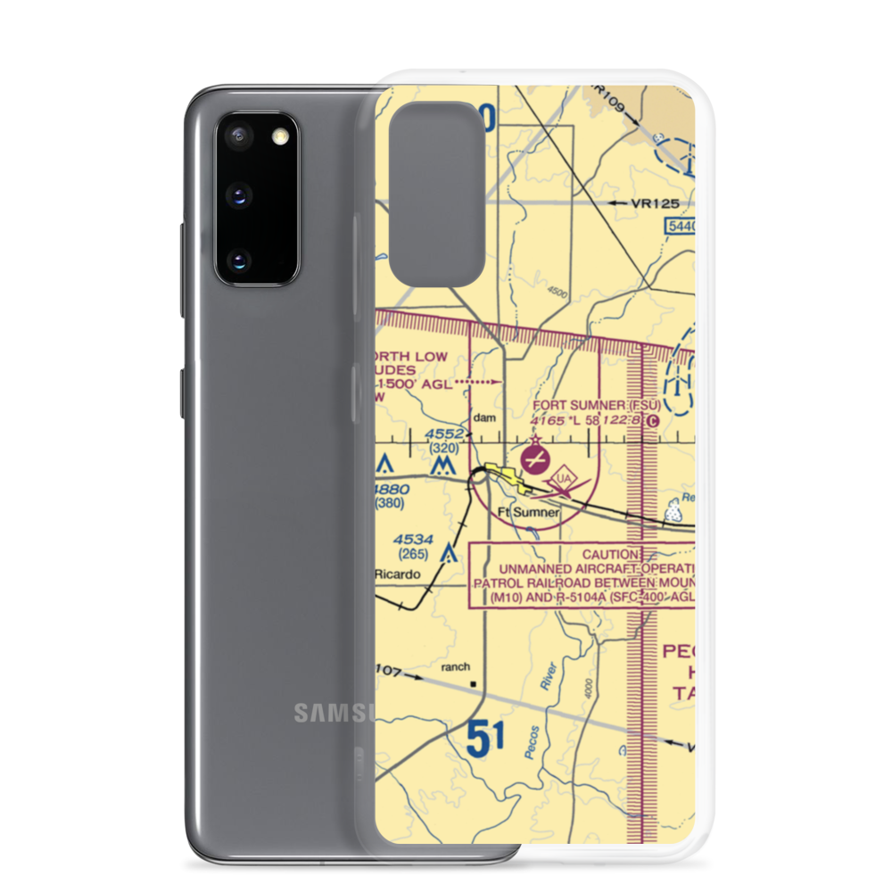 Fort Sumner Municipal Airport (FSU) VFR Sectional Samsung Case Samsung Galaxy S20 model shown